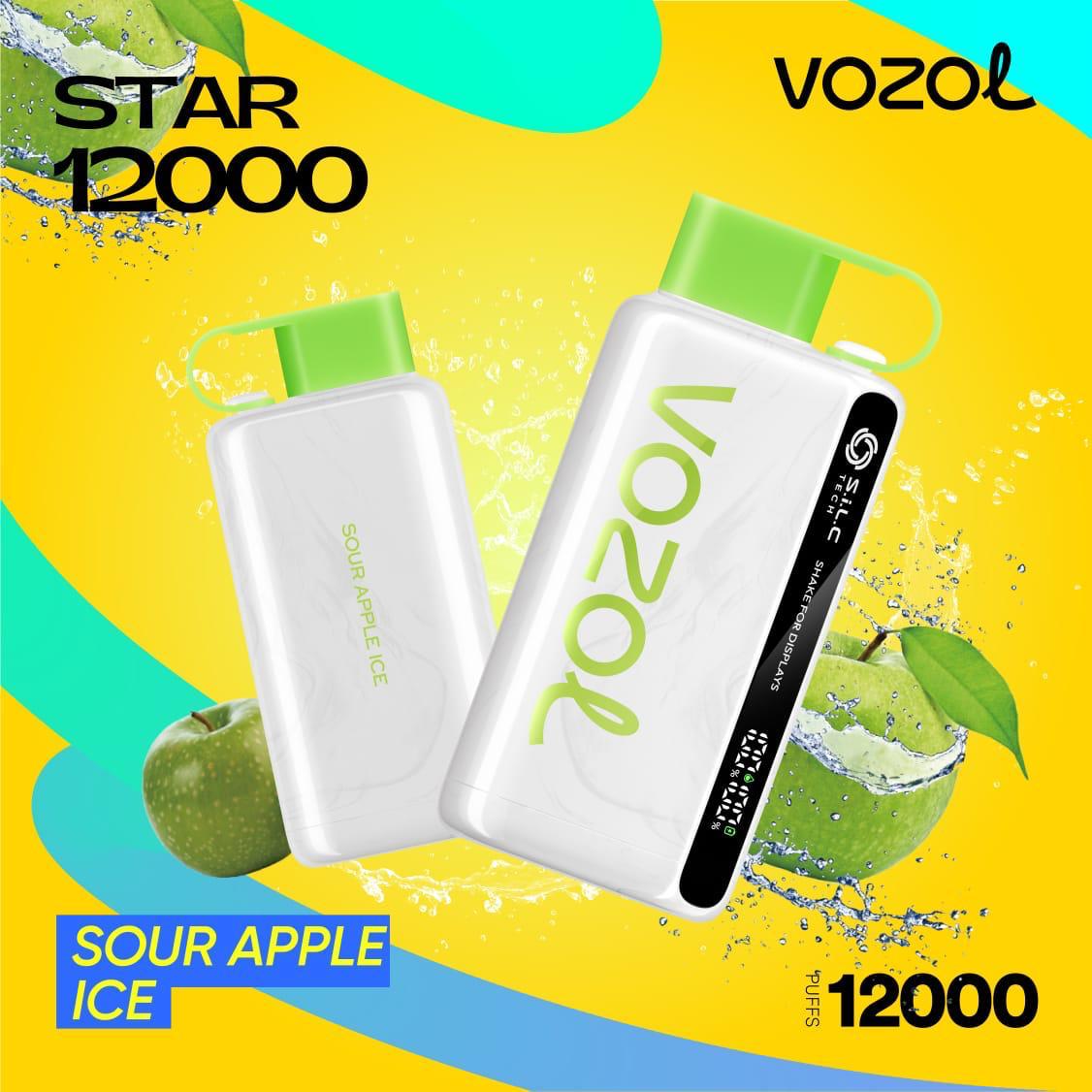 Vozol Star 12000 PUFFS Sour Apple Ice Disposable Vape Dubai