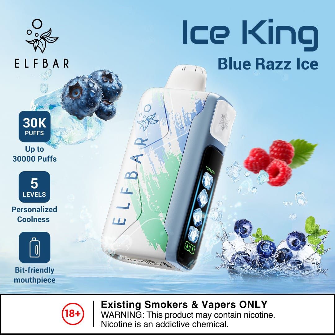 ELF BAR Blue Razz Ice 30000 Puffs Disposable Vape Dubai