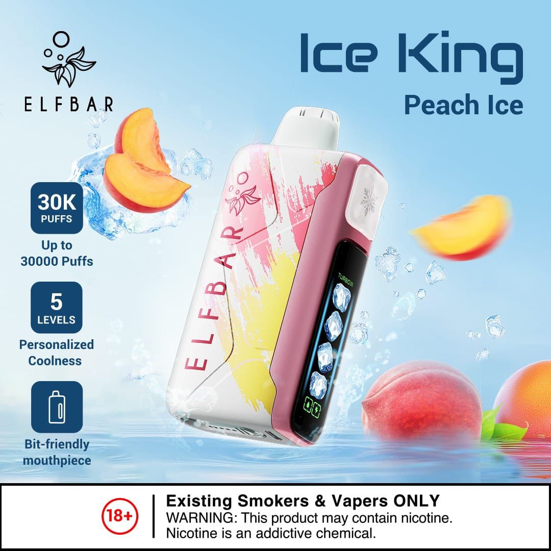 ELF BAR Peach Ice 30000 Puffs Disposable Vape Dubai