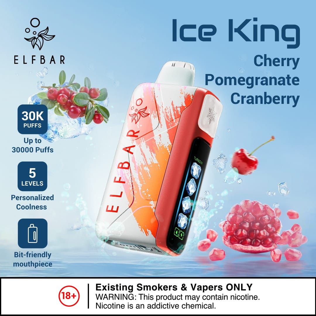 ELF BAR Cherry Pomegranate Cranberry 30000 Puffs Disposable Vape Dubai
