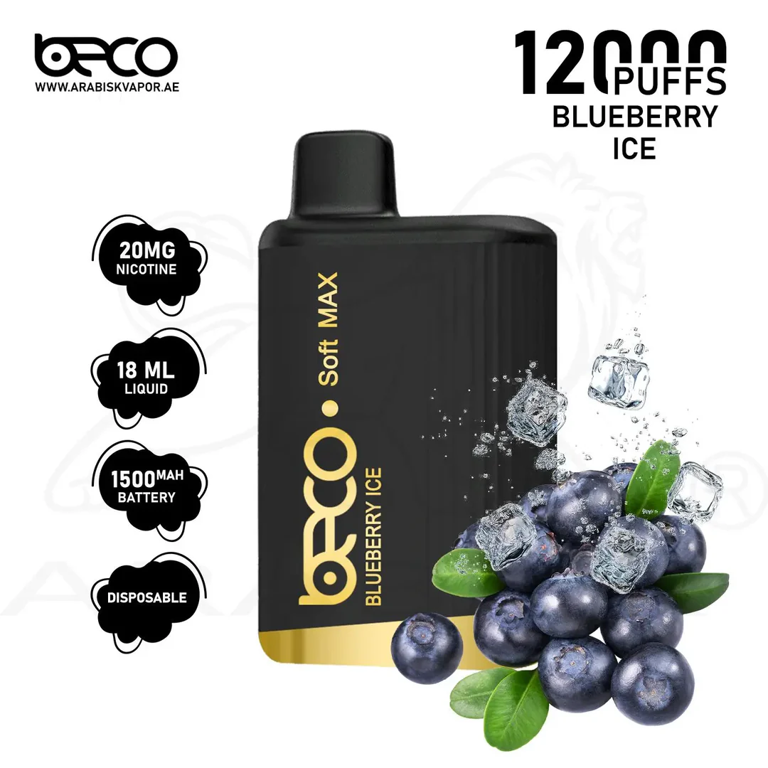 BECO SOFT MAX 12000 PUFFS Blueberry Ice Disposable Vape Dubai