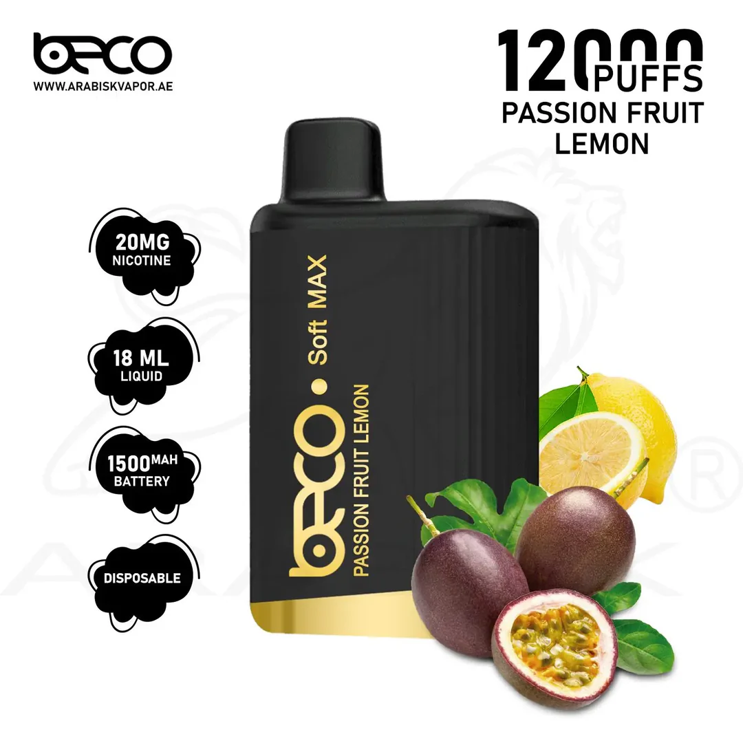 BECO SOFT MAX 12000 PUFFS Passion Fruit Lemon Disposable Vape Dubai