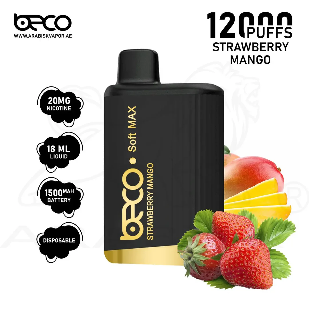 BECO SOFT MAX 12000 PUFFS Strawberry Mango Disposable Vape Dubai