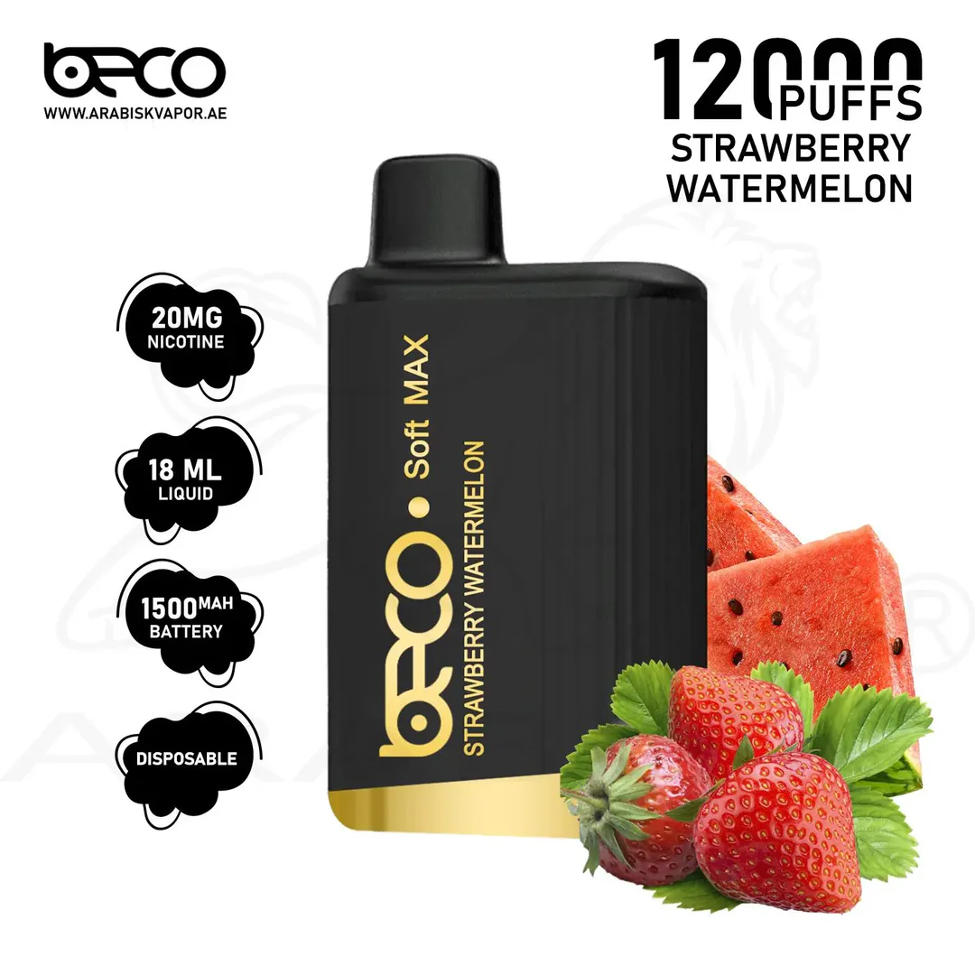 BECO SOFT MAX 12000 PUFFS Strawberry Watermelon Disposable Vape Dubai